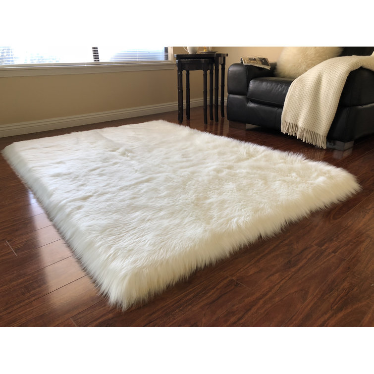 Union Rustic Wiersma Faux Sheepskin Off White Area Rug & Reviews Wayfair